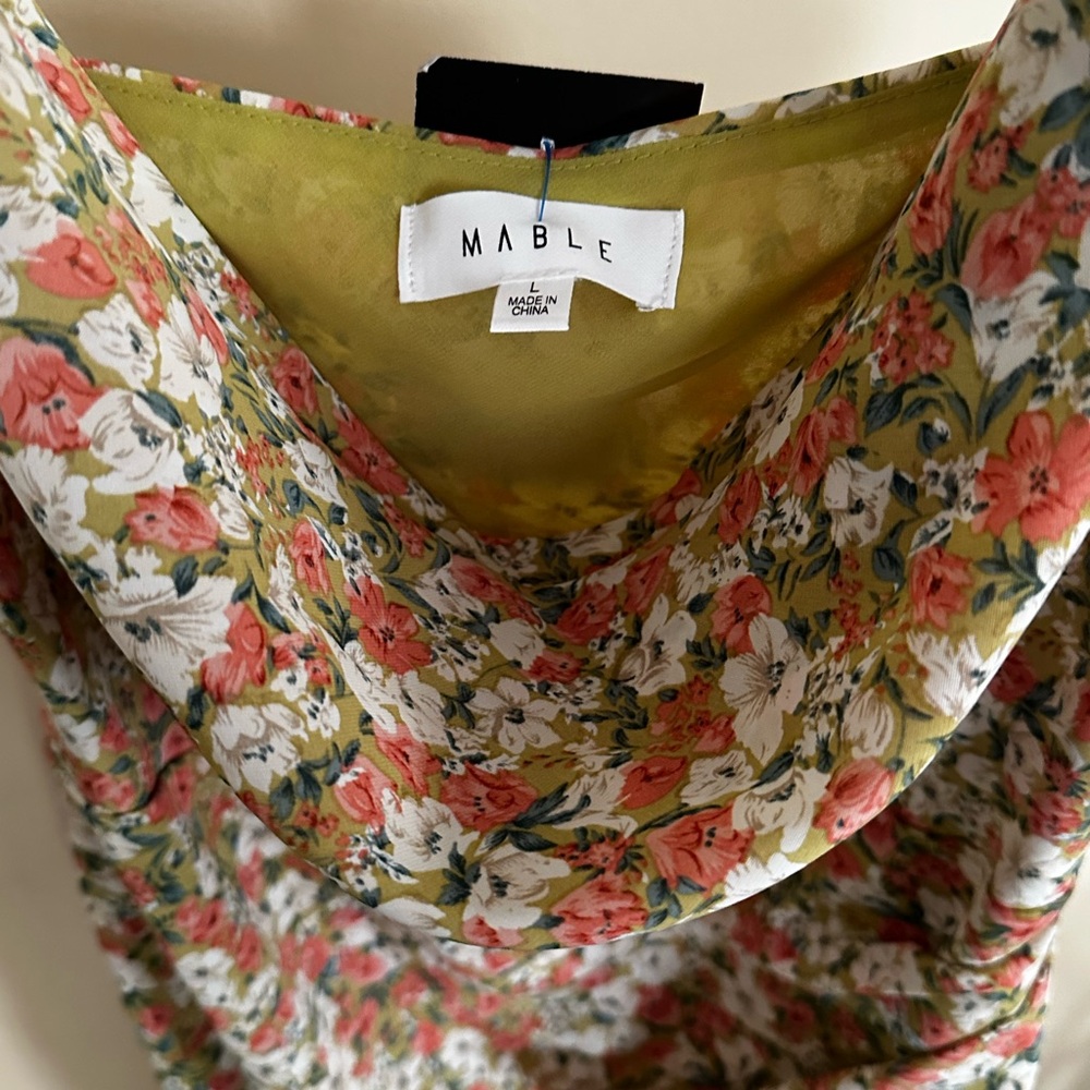 Spaghetti Strap Silky Floral Dress